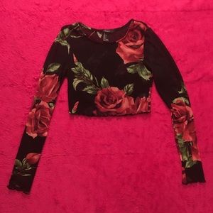 Cropped floral shirt